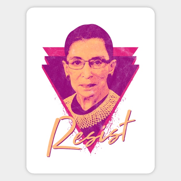 Ruth Bader Ginsburg Neon Colors Magnet by yaros